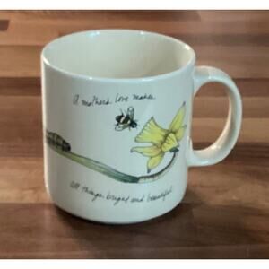 Russ Berrie Mother's Love Makes All Things Bright & Beautiful Daffodil Bee Mug